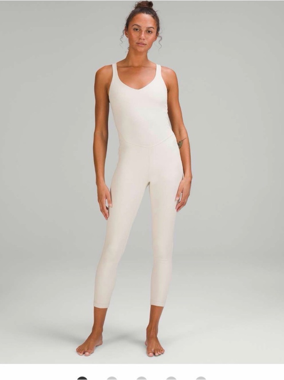 lululemon athletica Align ribbed Cream Scoop-Neck Jumpsuit